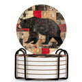 Set of 6 Ceramic Coasters with Holder B433