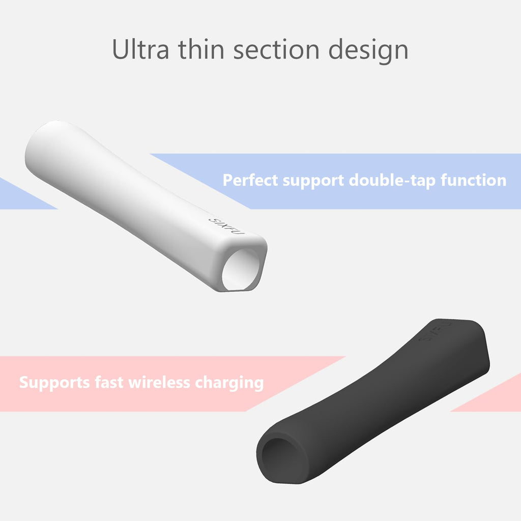 Black White 2 PCS Stylus Pen Grip L5809