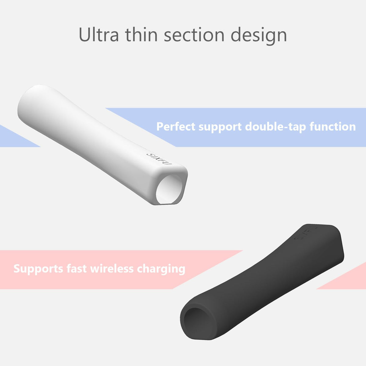Black White 2 PCS Stylus Pen Grip L5809