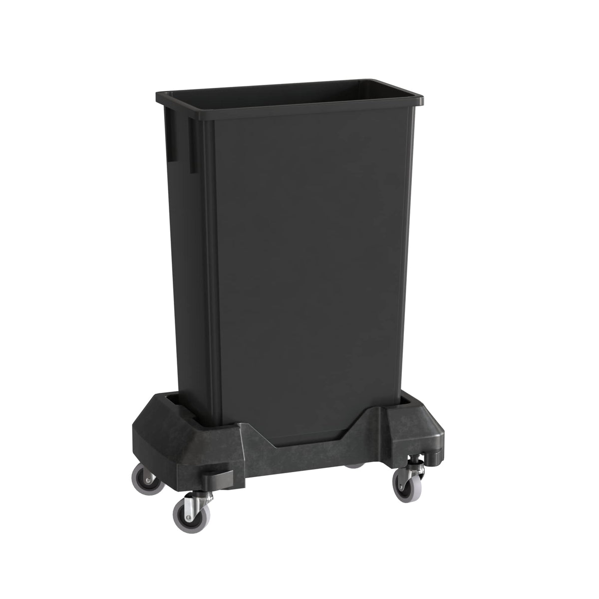 23 Gallon Black Trash Can with Dolly C181