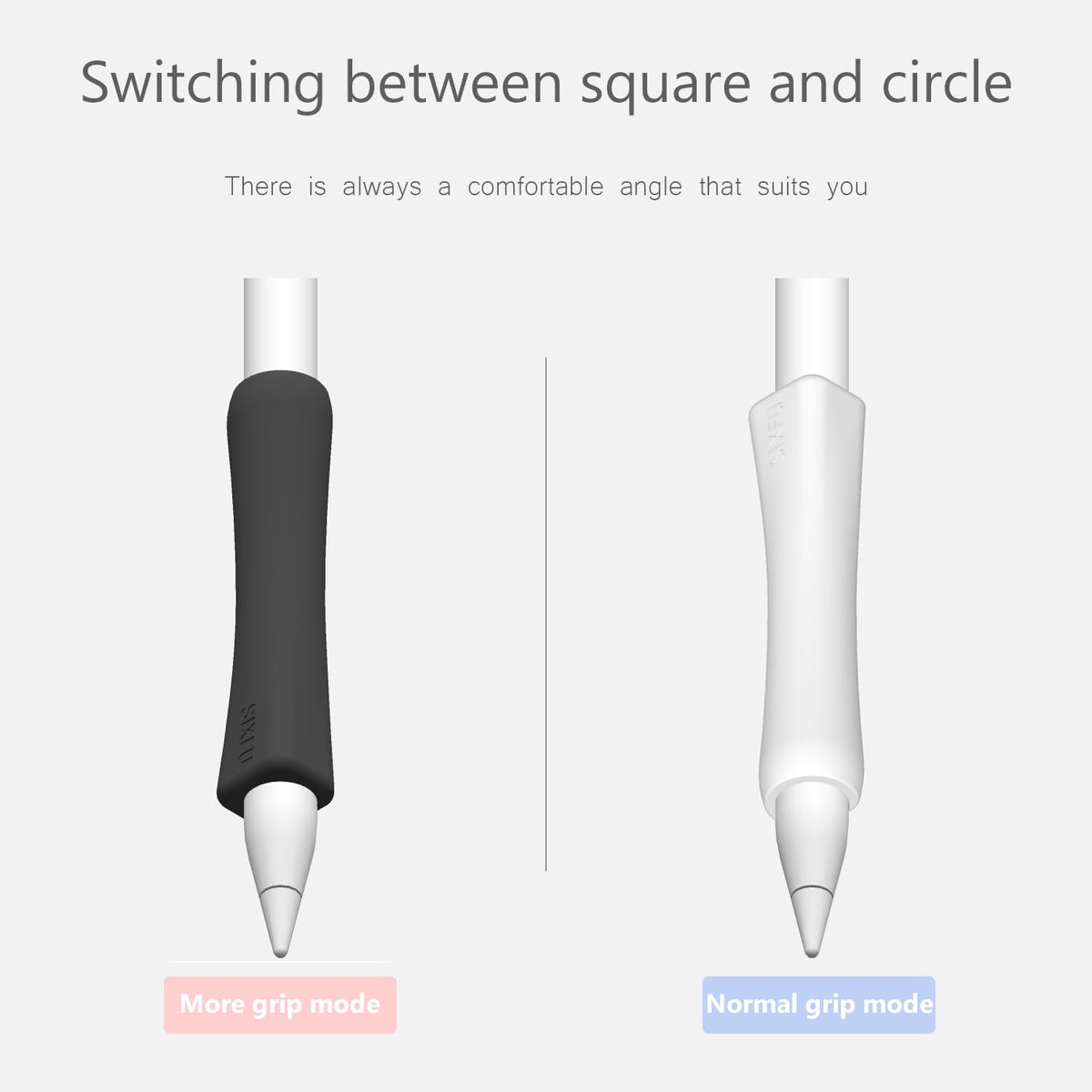 Black White 2 PCS Stylus Pen Grip L5809
