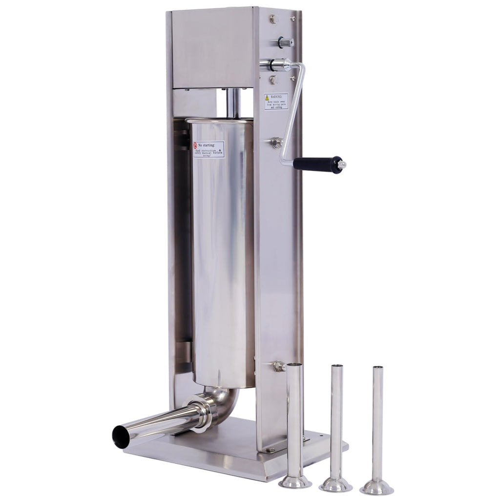 Stainless Steel Vertical Sausage Stuffer 15LB/7L with 4 Stuffing Tubes M972145