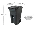 64 Gallon Garbage Cans Trash Cans with Wheels and Lid M663