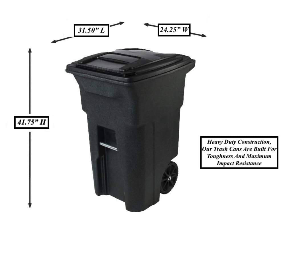 64 Gallon Garbage Cans Trash Cans with Wheels and Lid M663