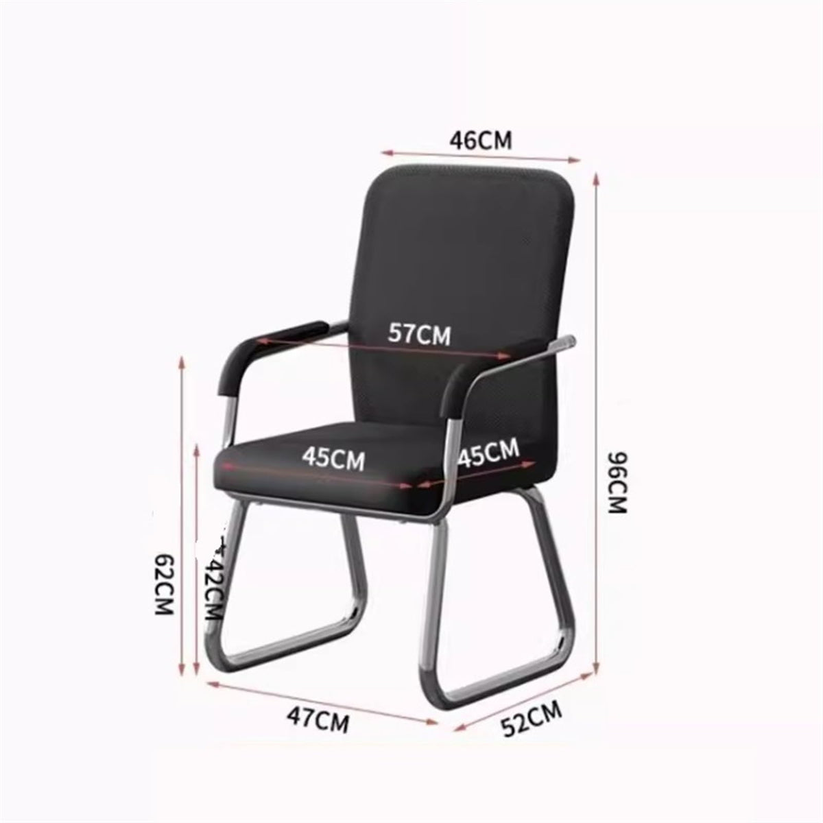 Breathable Mesh Office Chair with Armrests and Chrome Plated Metal Frame Q448