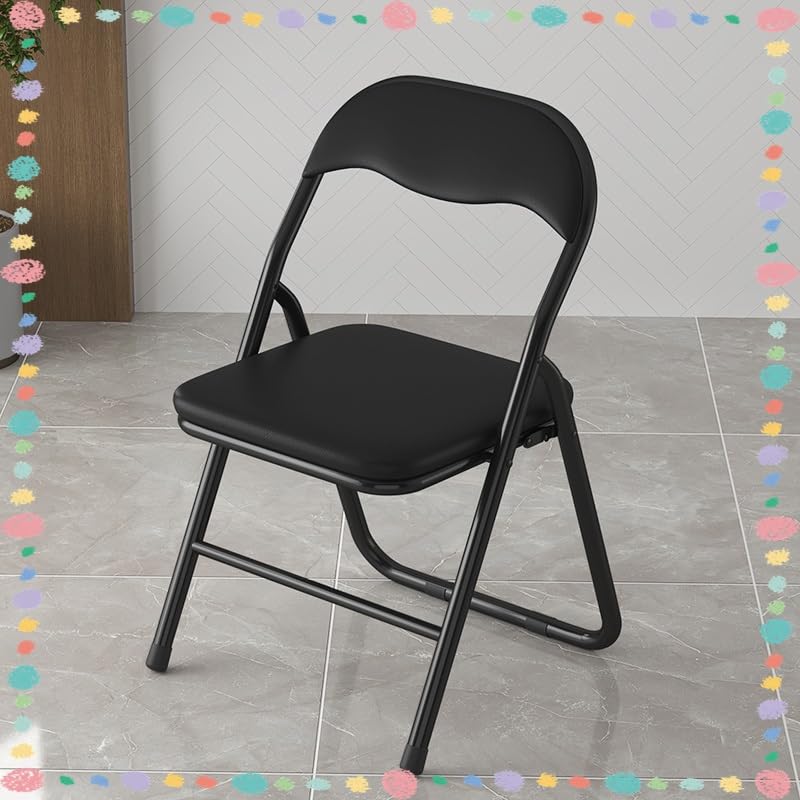 Black Padded Folding Chair with Backrest and Footrest T371495
