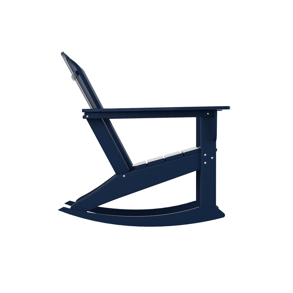 Navy Blue Poly Plastic Adirondack Rocking Chair R94421