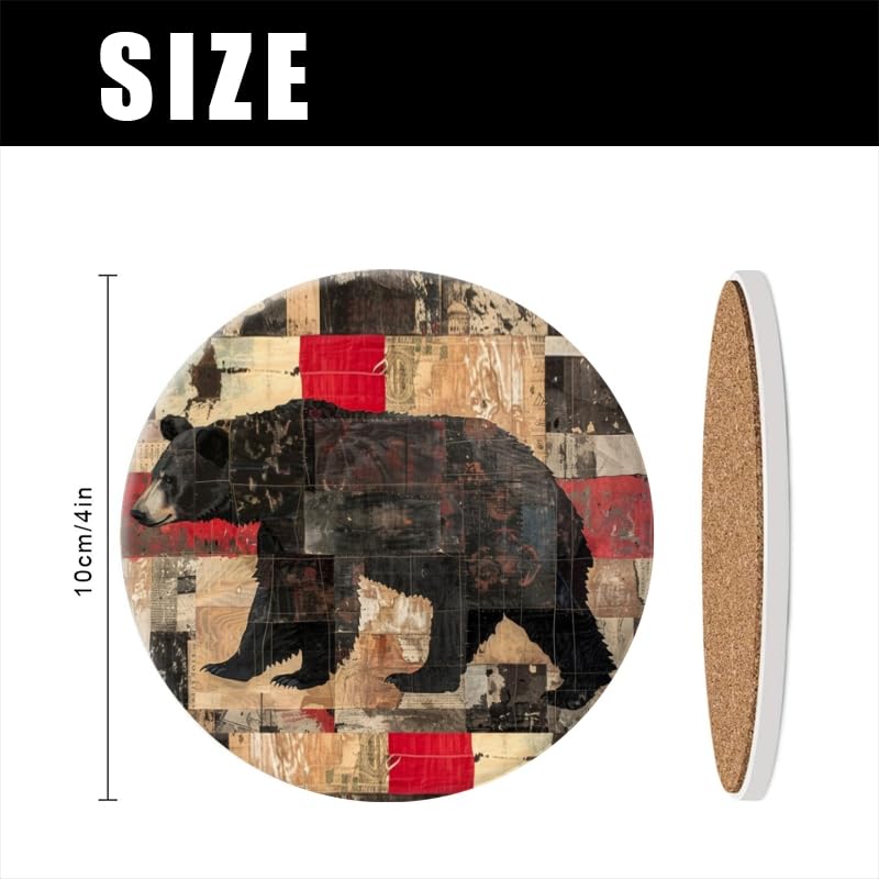 Set of 6 Ceramic Coasters with Holder B433