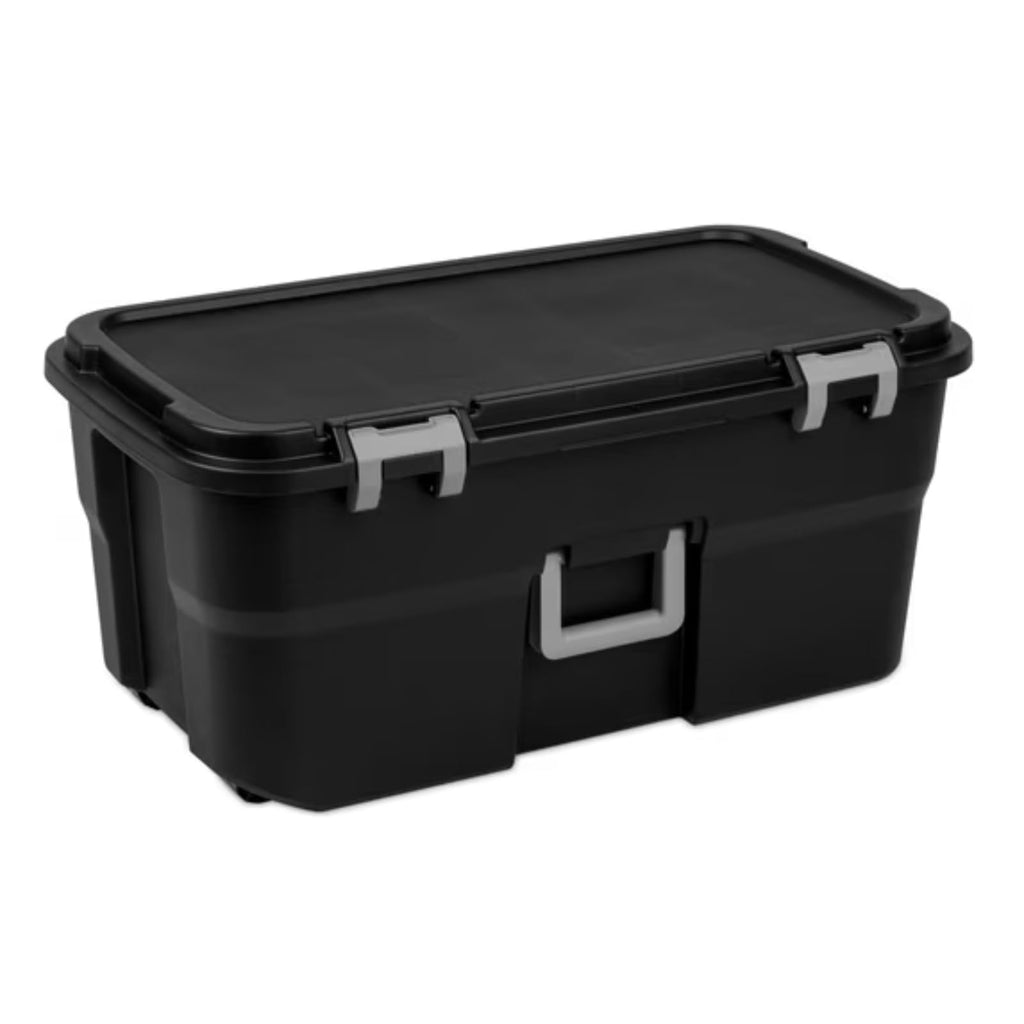 Black 22 Gallon Lockable Wheeled Storage Trunk E5617