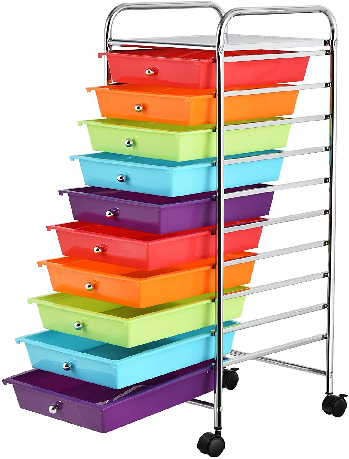 10 Drawer Rolling Storage Cart with Wheels W947