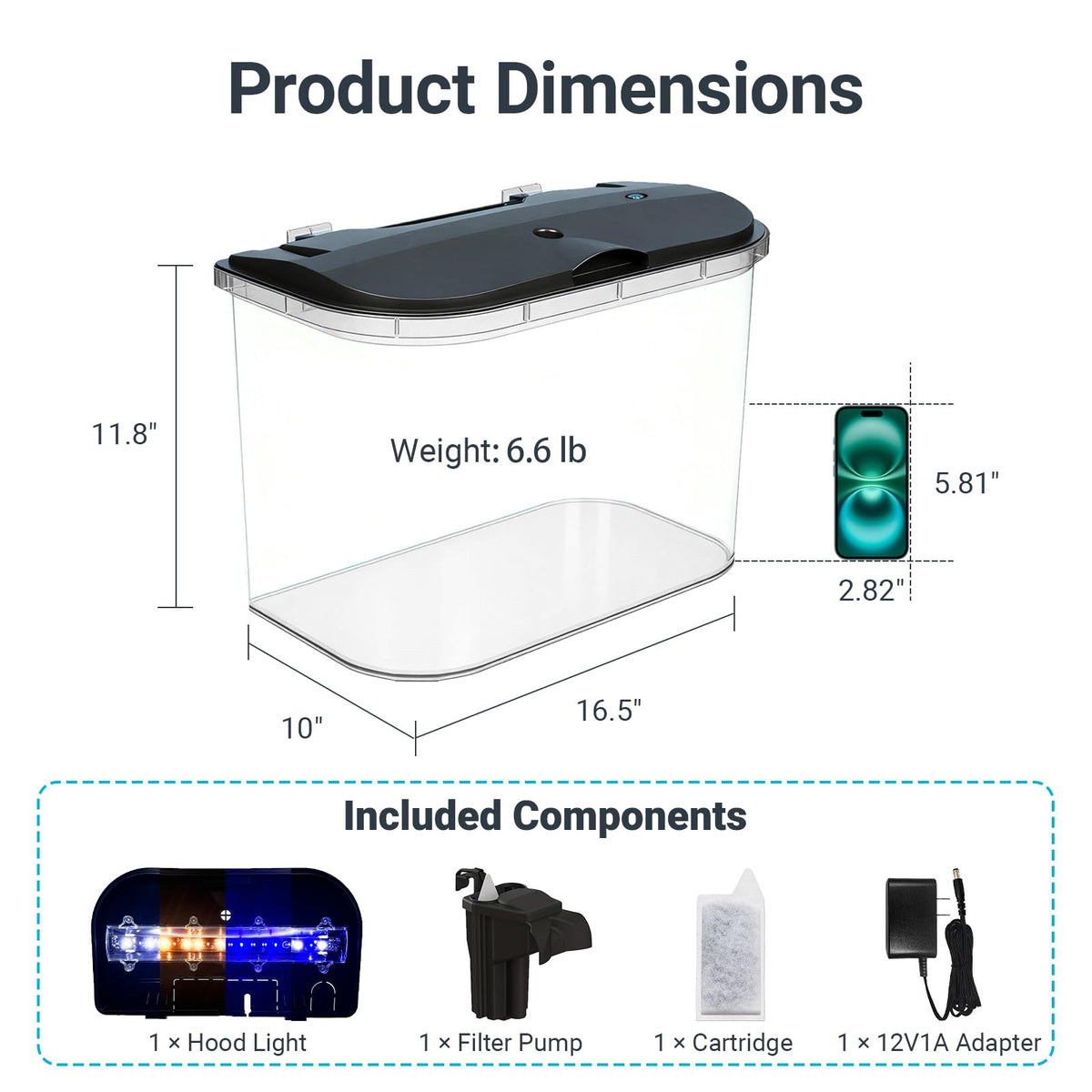 5-Gallon Aquarium Kit with LED Lighting and Power Filter M295361