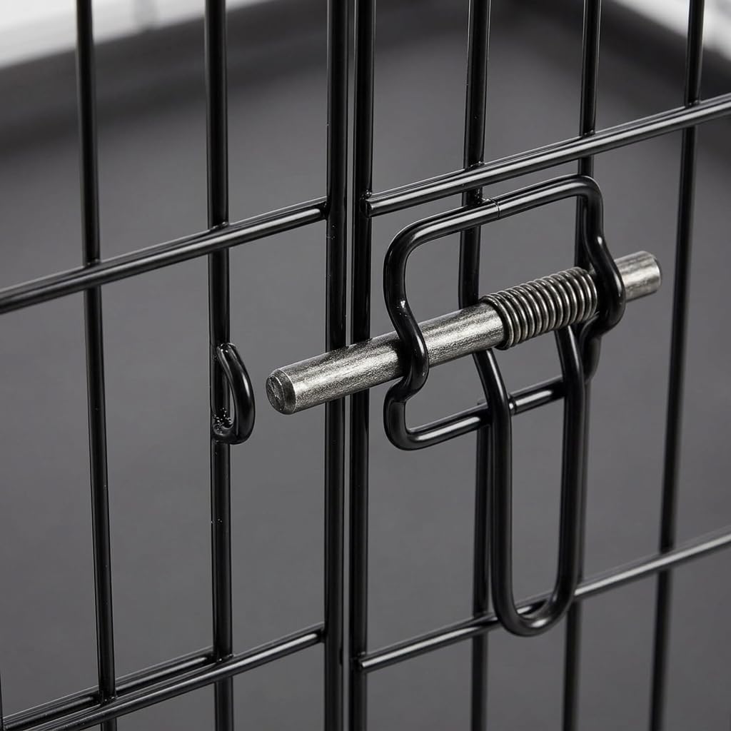48 Inch Heavy Duty Folding Metal Wire Dog Crate with Double Doors N546489