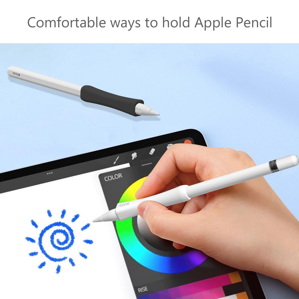 Black White 2 PCS Stylus Pen Grip L5809