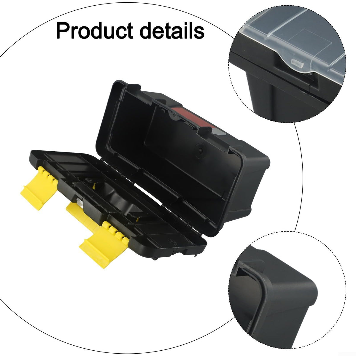 10-Inch Plastic Tool Box with Reinforced Handle and Secure Latches L55668