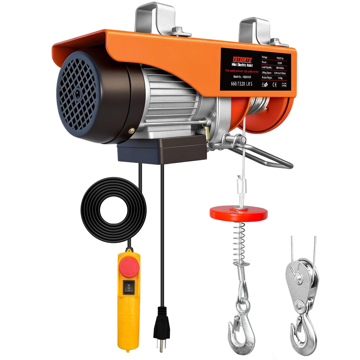 1320Lbs Electric Hoist with 13ft Remote Control Z228054