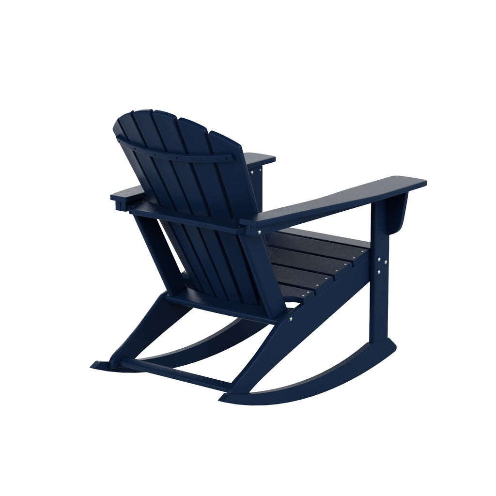 Navy Blue Poly Plastic Adirondack Rocking Chair R94421