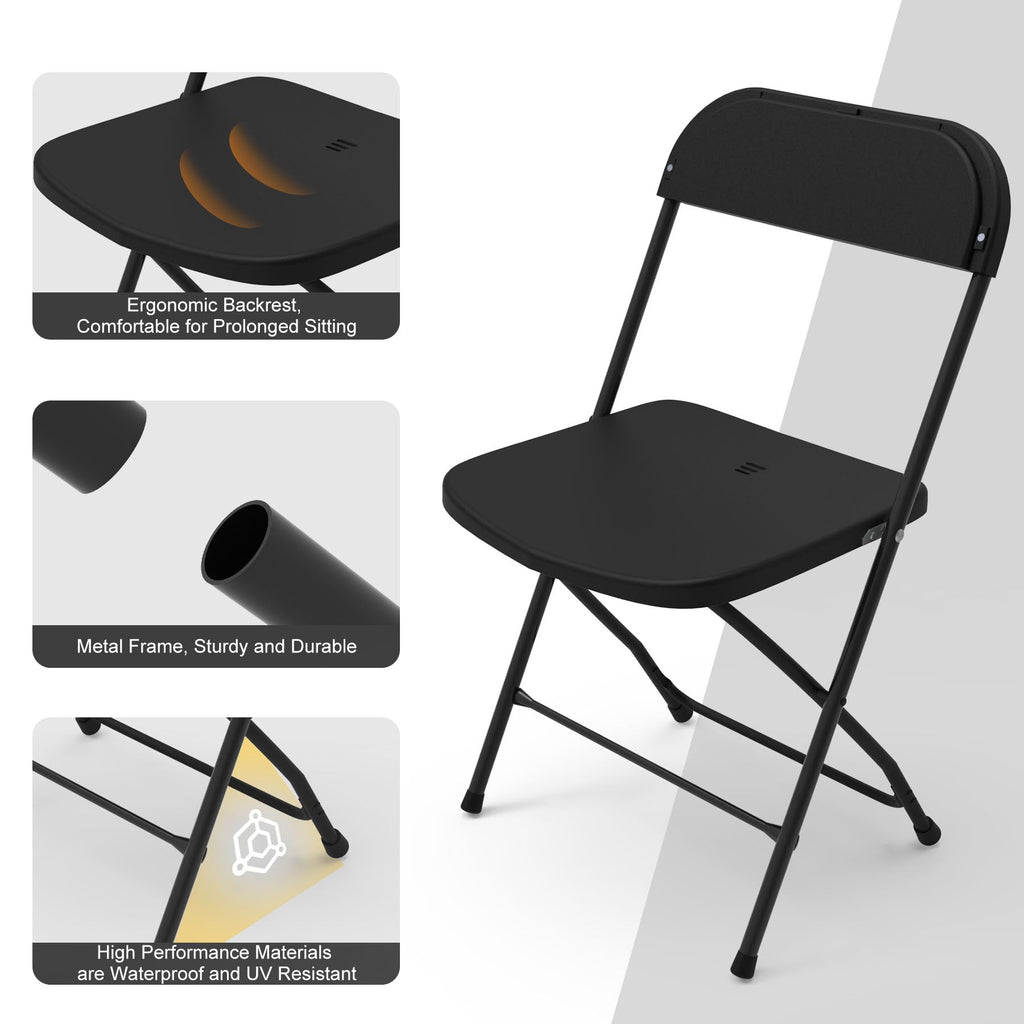Plastic Folding Chairs Set of 10 X106