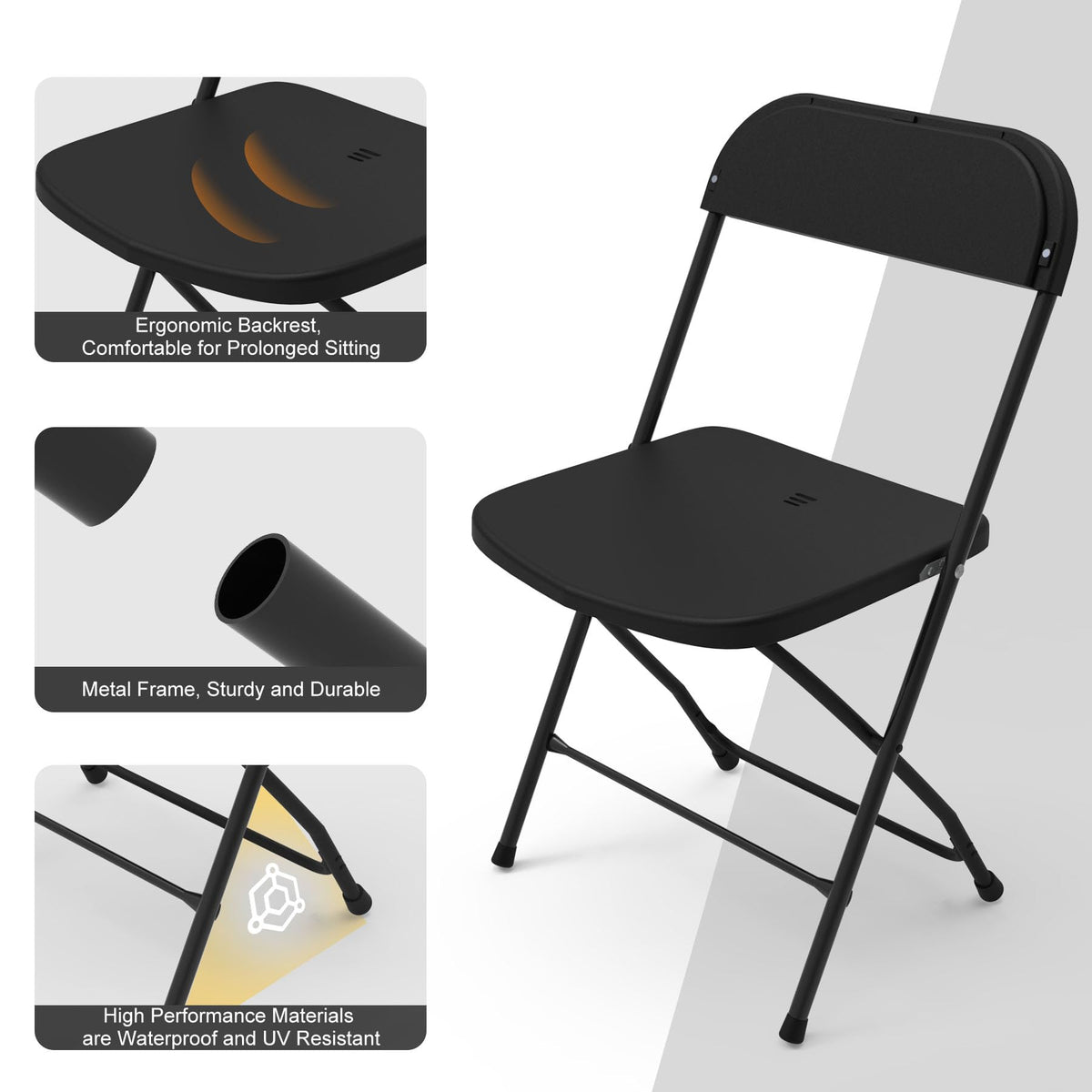 Plastic Folding Chairs Set of 10 X106