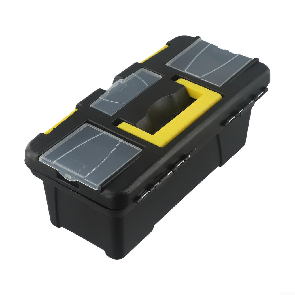 10-Inch Plastic Tool Box with Reinforced Handle and Secure Latches L55668