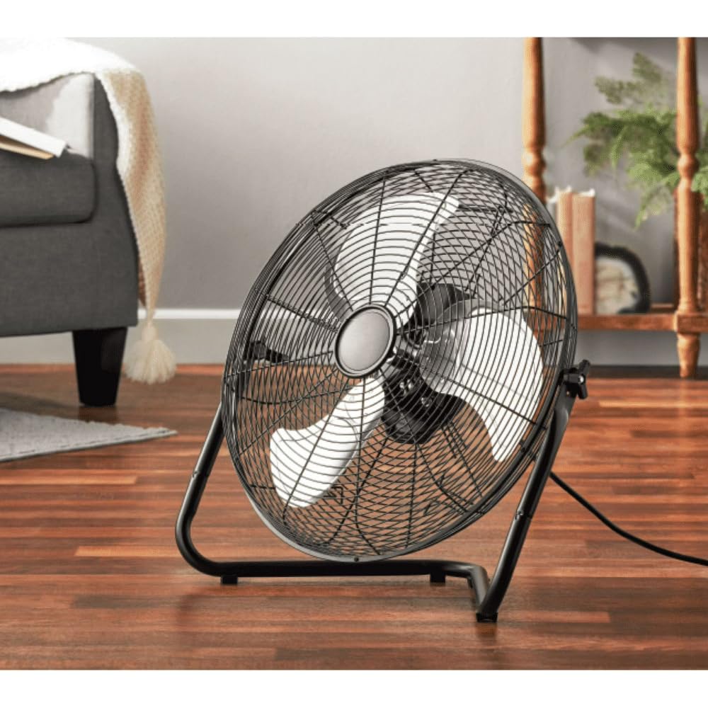 20 Inch 3-Speed Black Metal Floor Fan M914444