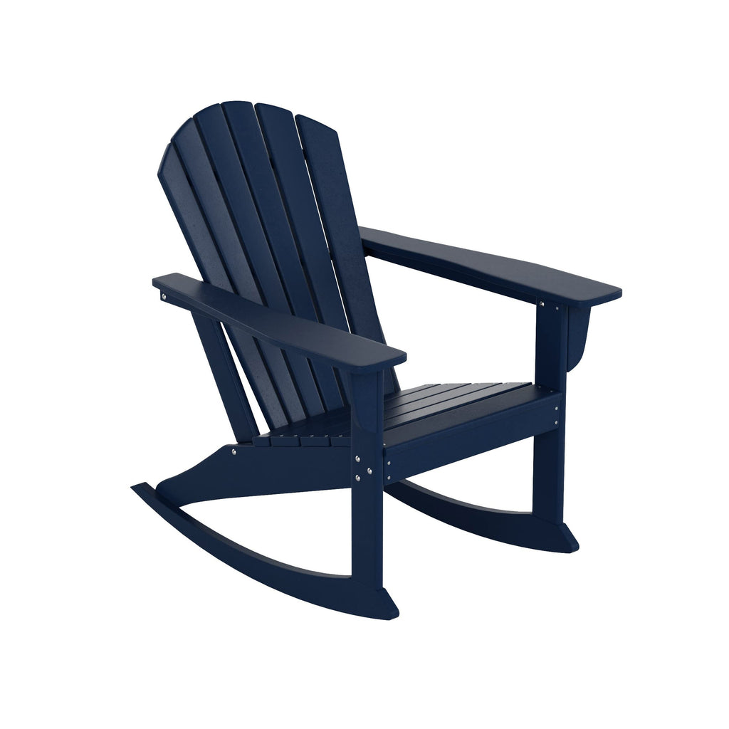 Navy Blue Poly Plastic Adirondack Rocking Chair R94421