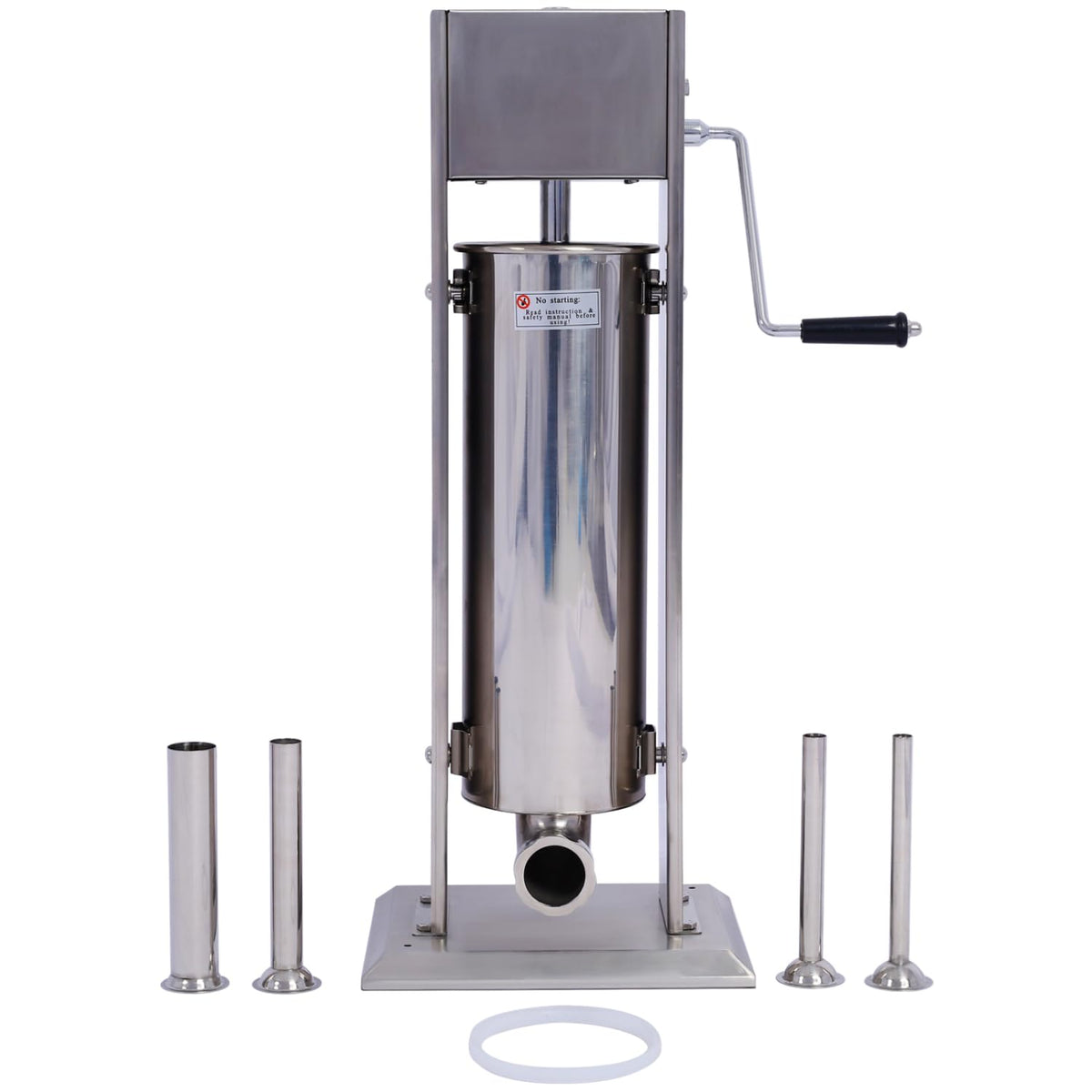 Stainless Steel Vertical Sausage Stuffer 15LB/7L with 4 Stuffing Tubes M972145