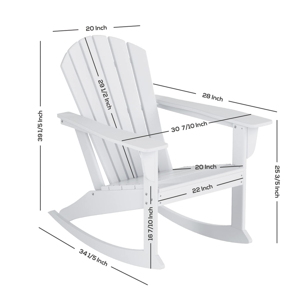 Navy Blue Poly Plastic Adirondack Rocking Chair R94421