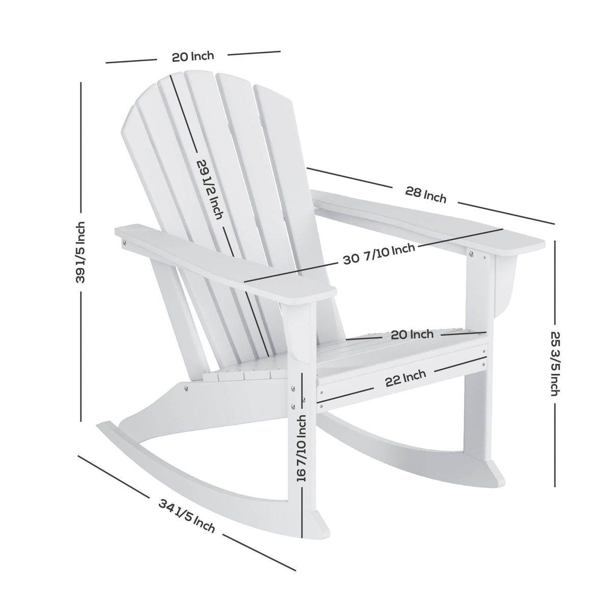 Navy Blue Poly Plastic Adirondack Rocking Chair R94421