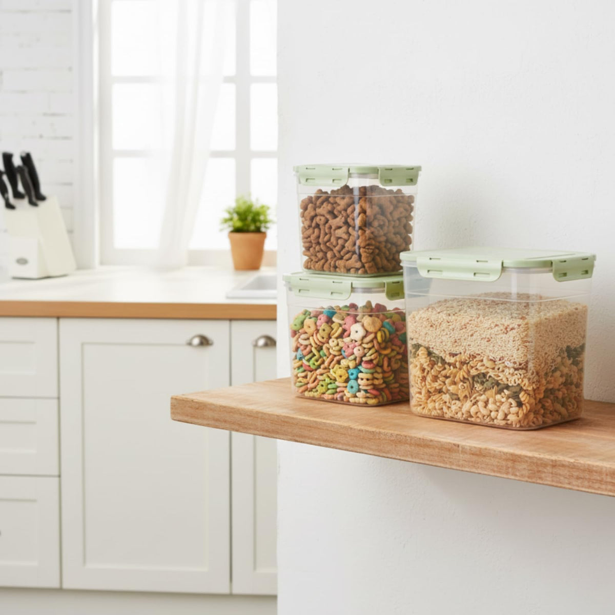 6 Pcs Dog and Cat Food Storage Containers with 2 Scoops N982