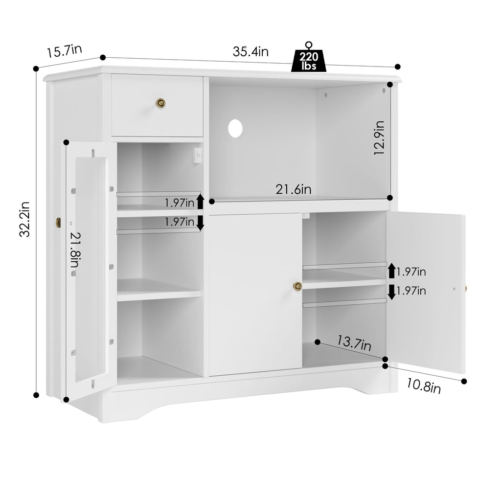 White Microwave Cabinet L910817