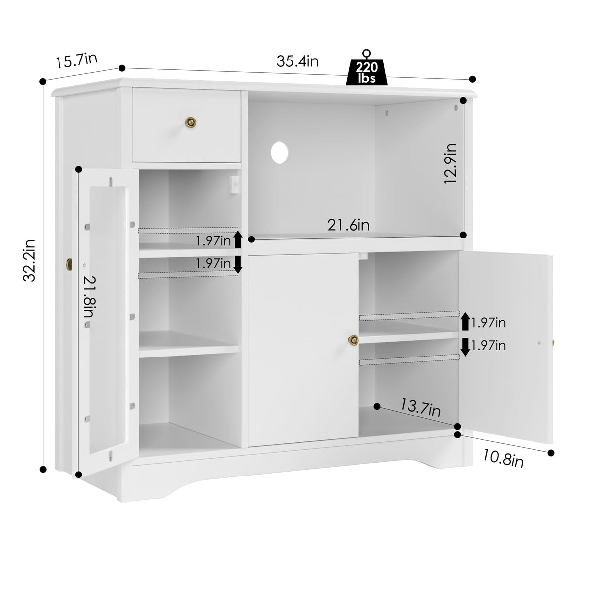 White Microwave Cabinet L910817