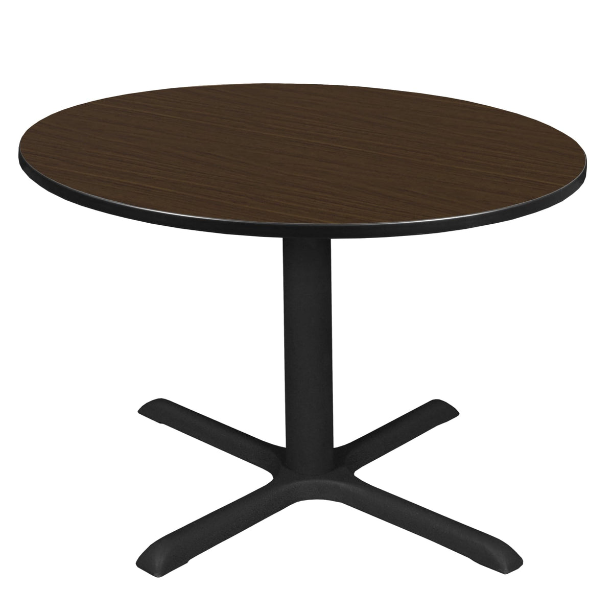 48 in. Round Breakroom Table with Laminate Top and Steel X-Base D7781