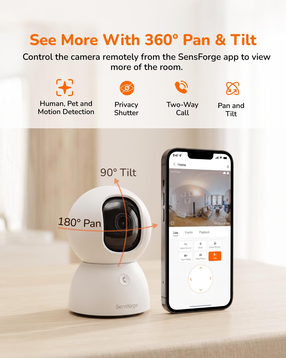 2.5K Indoor Pan-Tilt Security Camera X184