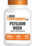Psyllium Husk Fiber Capsules Vegan Gluten Free 240 Veg Capsules S6227