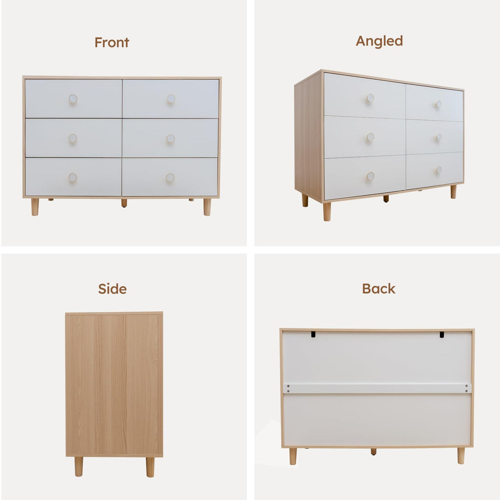 White 6 Drawer Baby Dresser Y481
