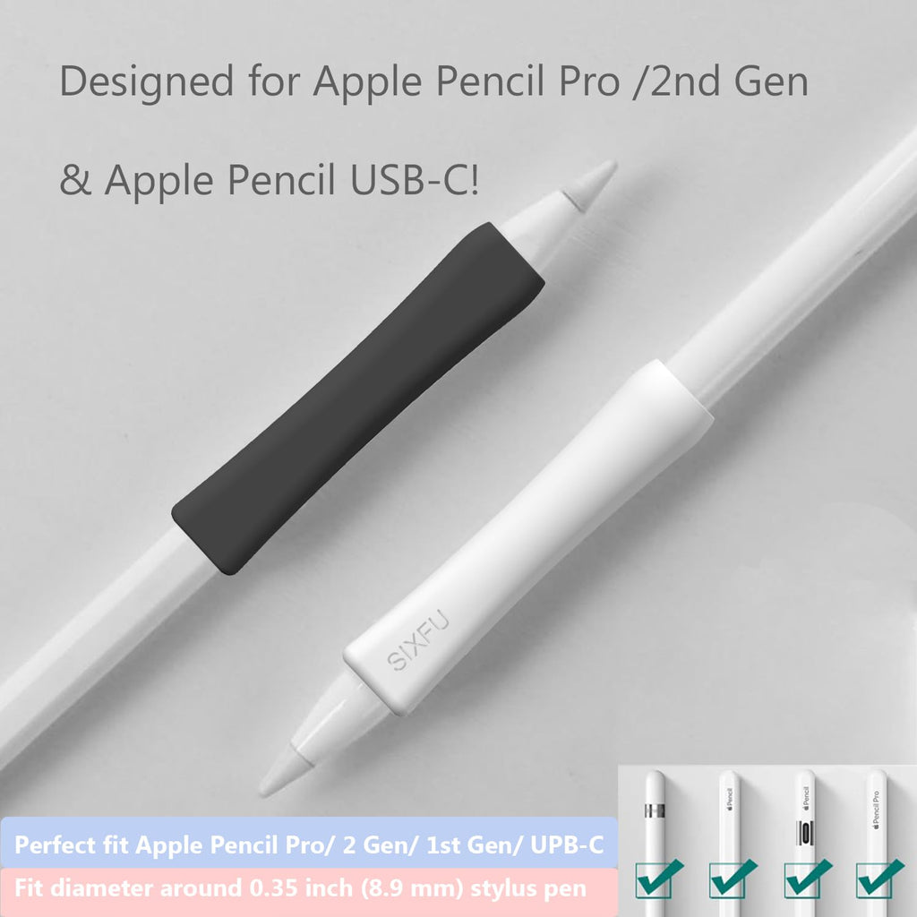 Black White 2 PCS Stylus Pen Grip L5809