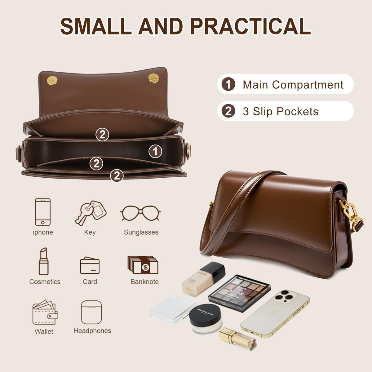 Genuine Leather Crossbody Bag Q508