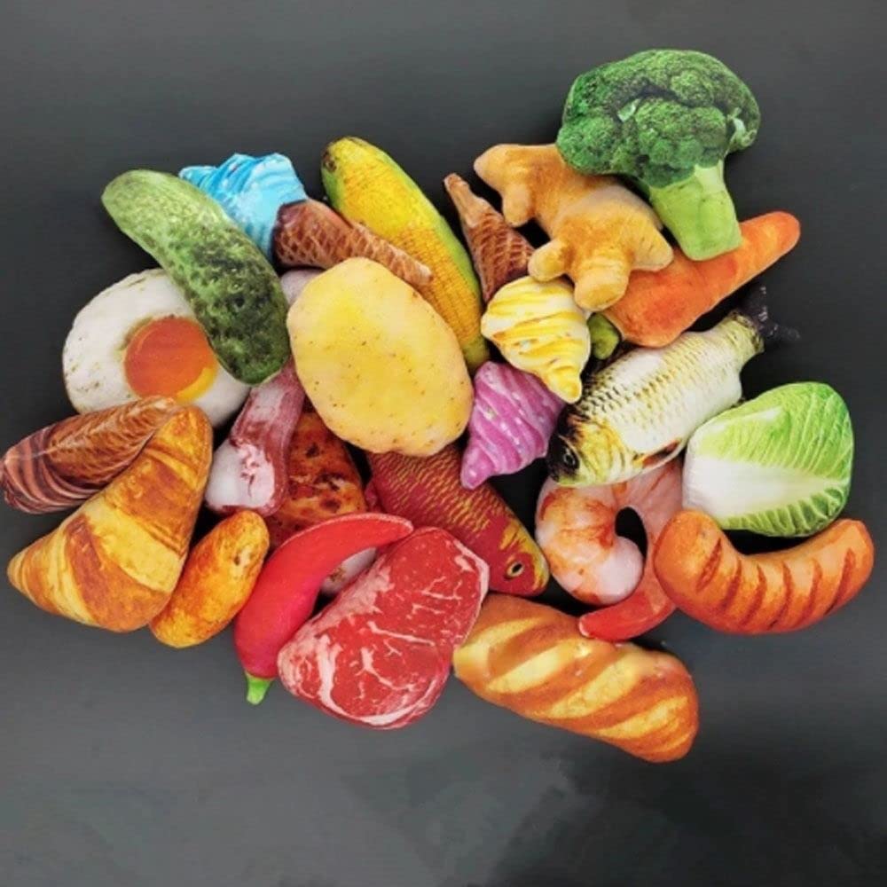 Soft Food Shape Plush Dog Squeaky Chew Toy E44223