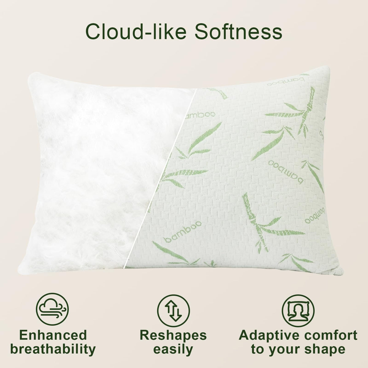 King Size Set of 2 Down Alternative Pillows Y1182