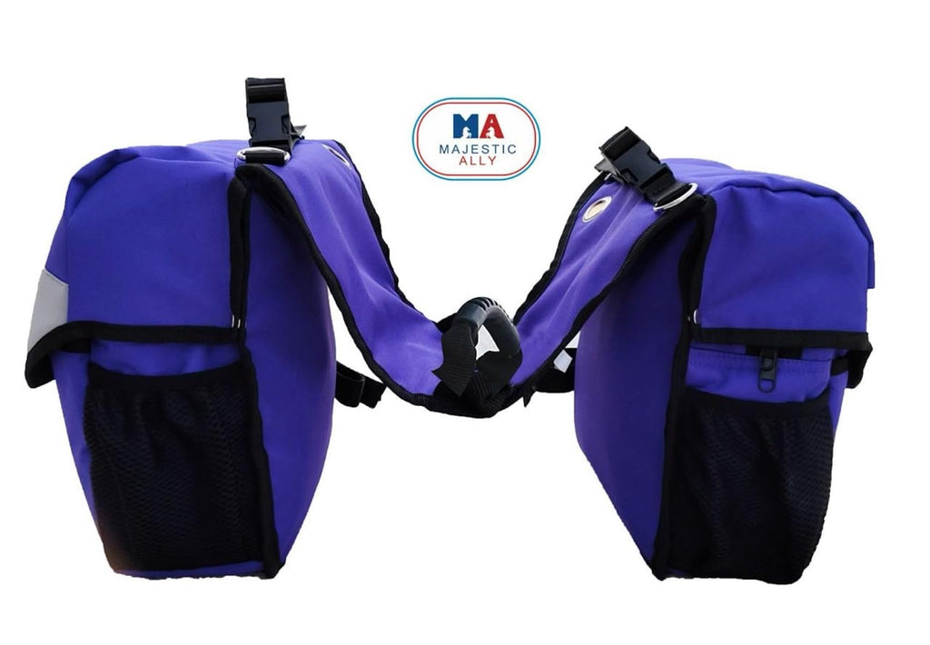 Nylon Insulated Leakproof Reflective Padded Purple Saddle Bag C997452