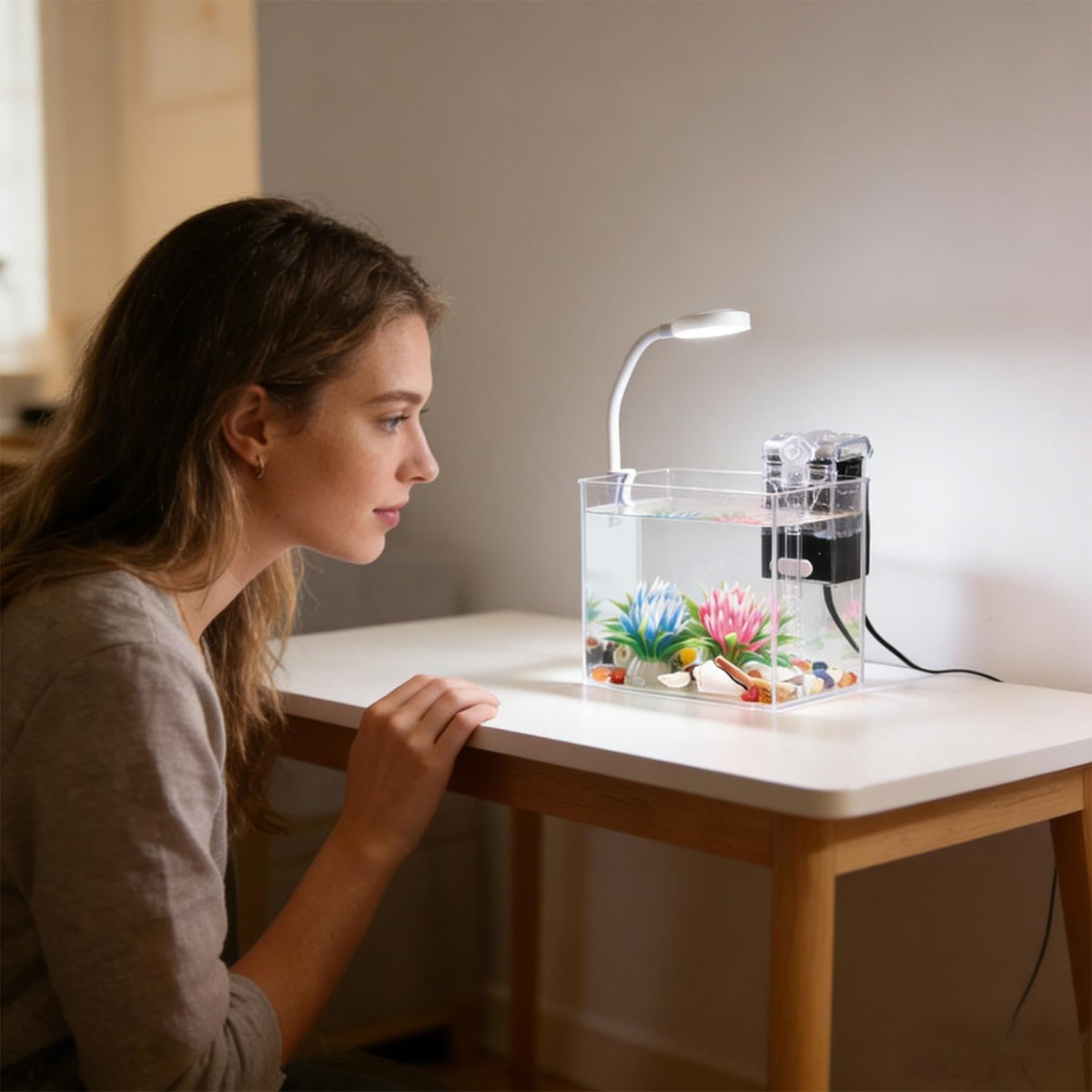 Small Aquarium with LED Lights W47971