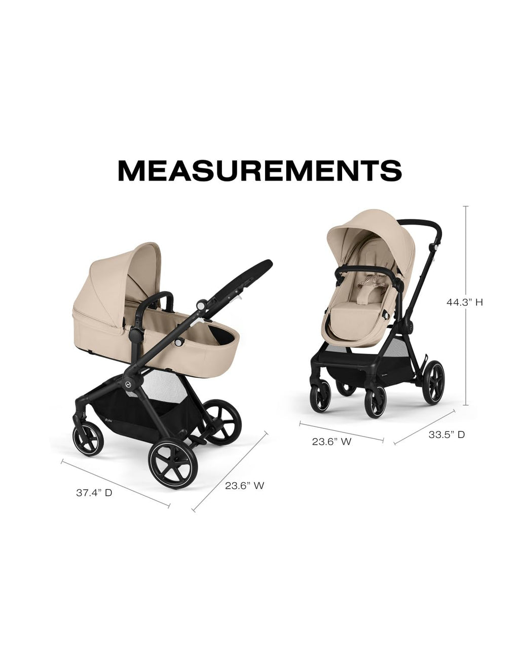 2-in-1 Baby Stroller + Car Seat Combo Almond Beige B11126