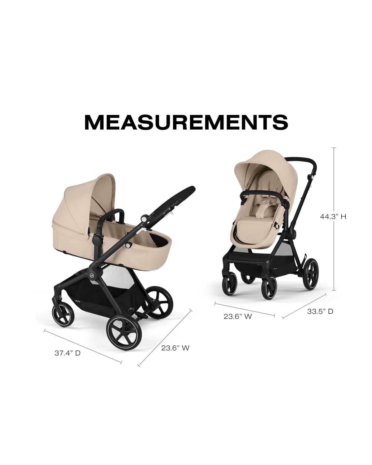 2-in-1 Baby Stroller + Car Seat Combo Almond Beige B11126