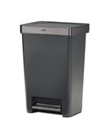 12.4 Gallon Charcoal Step-On Trash Can with Stainless Steel Rim C197507