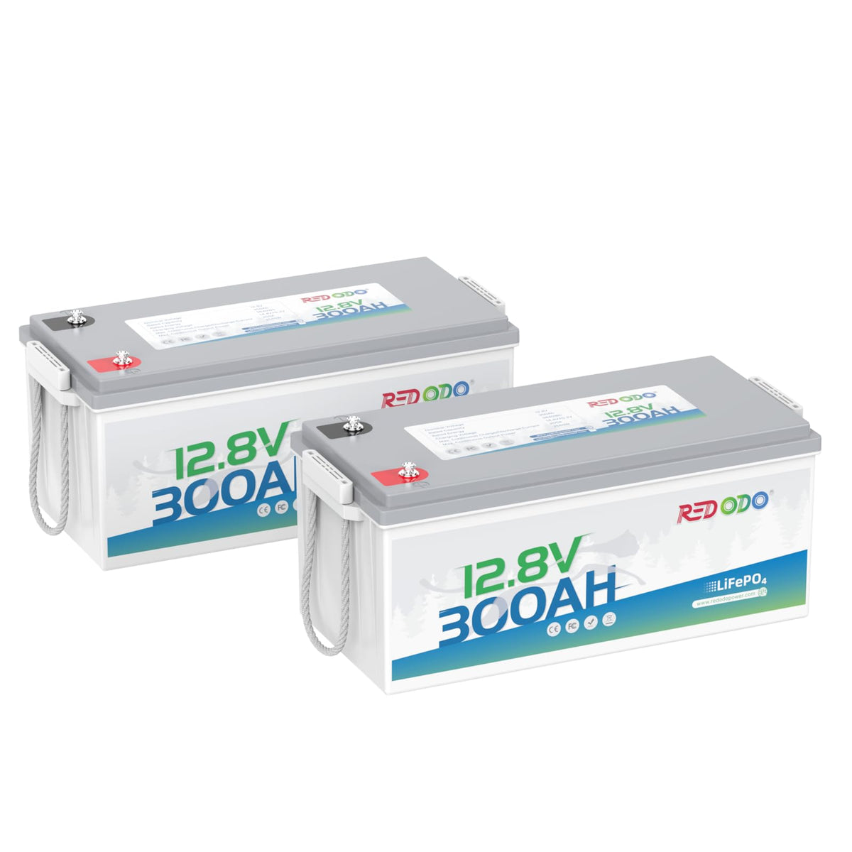 2 Pack 12V 300Ah Deep Cycle LiFePO4 Battery U6596