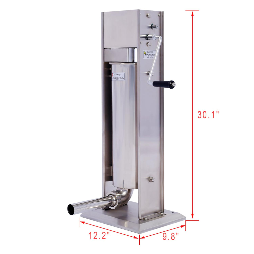Stainless Steel Vertical Sausage Stuffer 15LB/7L with 4 Stuffing Tubes M972145