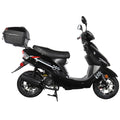 50 Gas Moped with 10" Aluminum Wheels, Rear Trunk, Electric/Kick Start, Black K18506