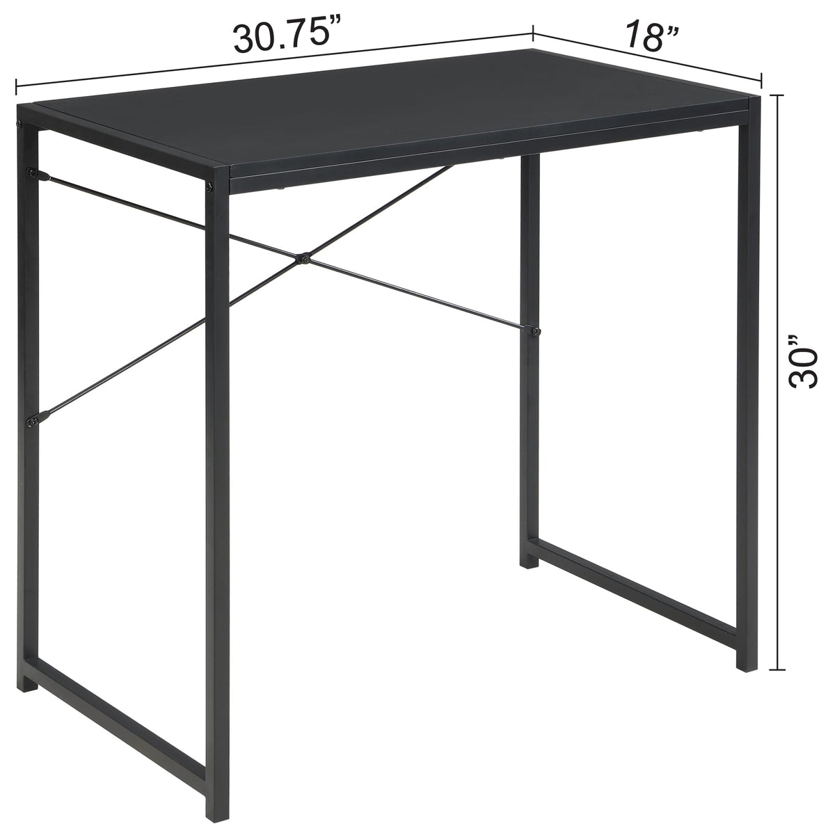 30 Inch Small Rectangular Computer Desk, Black T751894