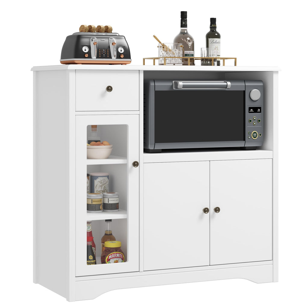 White Microwave Cabinet L910817
