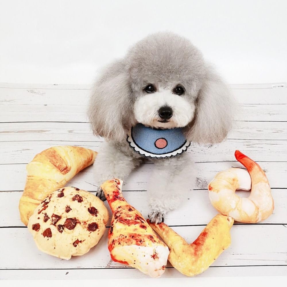 Soft Food Shape Plush Dog Squeaky Chew Toy E44223
